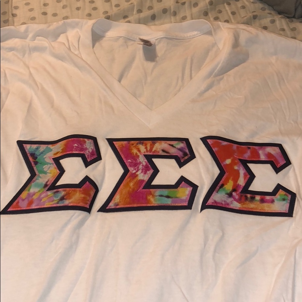 Tri Sigma Tie Dye Letter Shirt American Apperal